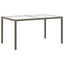 havebord 150x90x75 cm hærdet glas og polyrattan grå