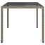 havebord 150x90x75 cm hærdet glas og polyrattan grå