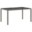 havebord 150x90x75 cm hærdet glas og polyrattan grå