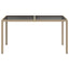 havebord 150x90x75 cm hærdet glas og polyrattan beige