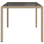 havebord 150x90x75 cm hærdet glas og polyrattan beige