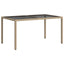 havebord 150x90x75 cm hærdet glas og polyrattan beige