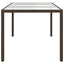 havebord 190x90x75 cm hærdet glas og polyrattan brun