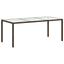 havebord 190x90x75 cm hærdet glas og polyrattan brun
