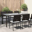 havebord 190x90x75 cm hærdet glas og polyrattan brun