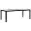 havebord 190x90x75 cm hærdet glas og polyrattan sort