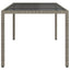 havebord 190x90x75 cm hærdet glas og polyrattan grå