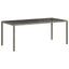 havebord 190x90x75 cm hærdet glas og polyrattan grå