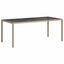 havebord 190x90x75 cm hærdet glas og polyrattan beige