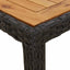 havebord 190x90x75 cm polyrattan og akacietræ sort