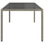 havebord 250x100x75 cm hærdet glas og polyrattan grå