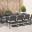 havebord 250x100x75 cm hærdet glas og polyrattan grå