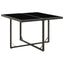 havebord 109x107x74 cm polyrattan og glas sort