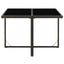 havebord 109x107x74 cm polyrattan og glas sort