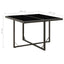 havebord 109x107x74 cm polyrattan og glas sort