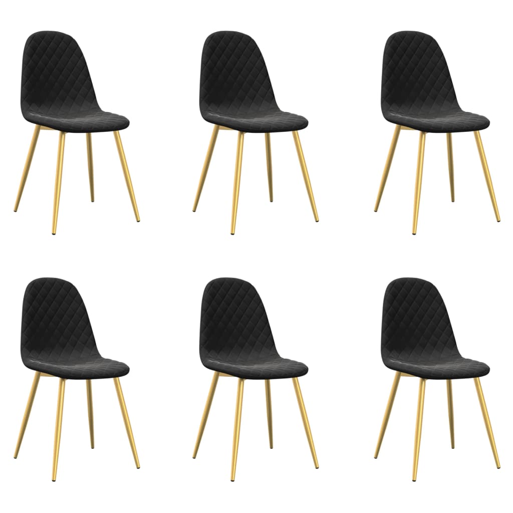 spisebordsstole 6 stk. velour sort