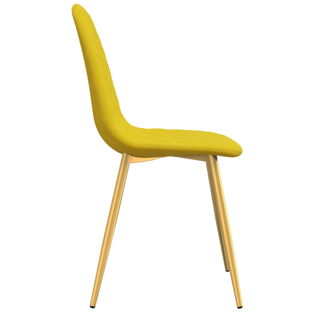 spisebordsstole 6 stk. velour sennepsgul