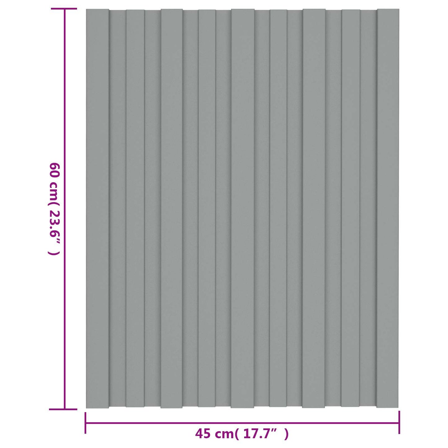 Tagpanel 12 pcs Grå 60 x 45 cm Galvaniseret stål