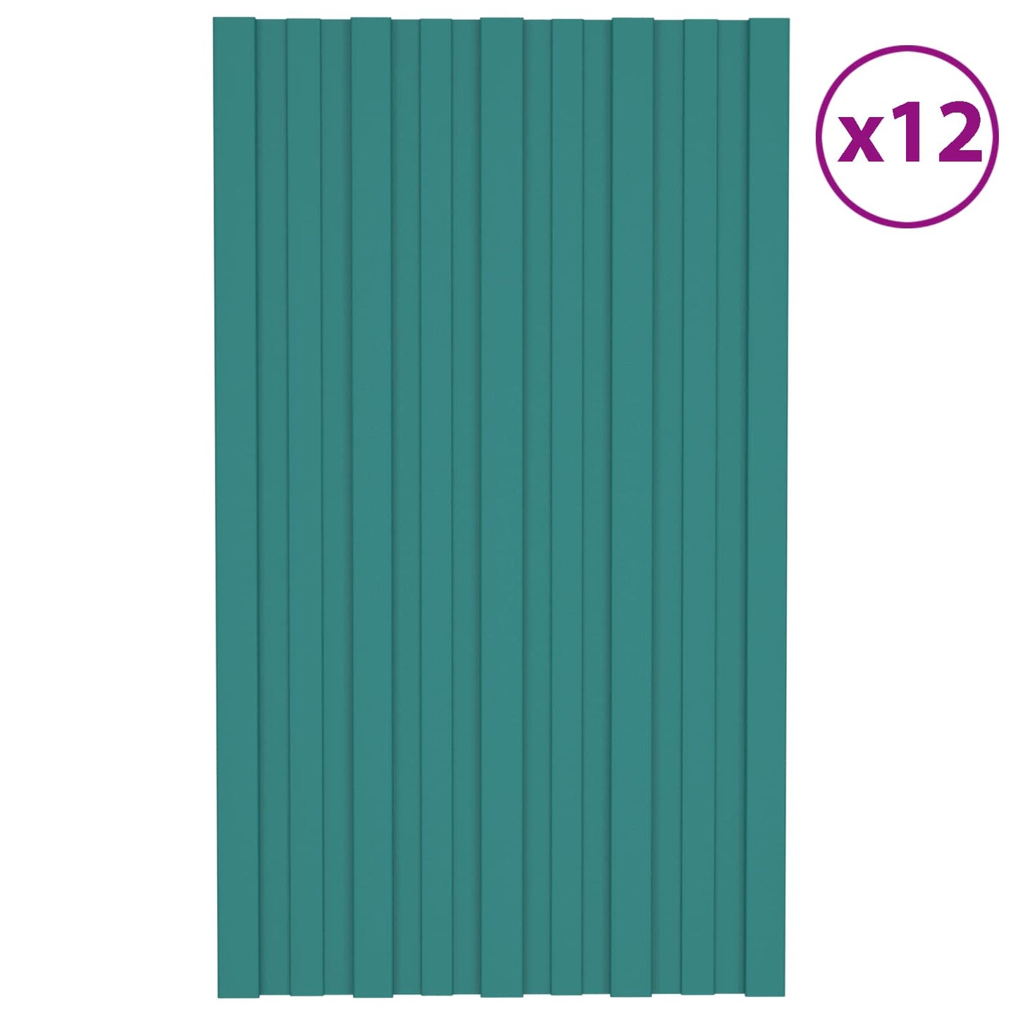 Tagpanel 12 pcs Grøn 80 x 45 cm Galvaniseret stål