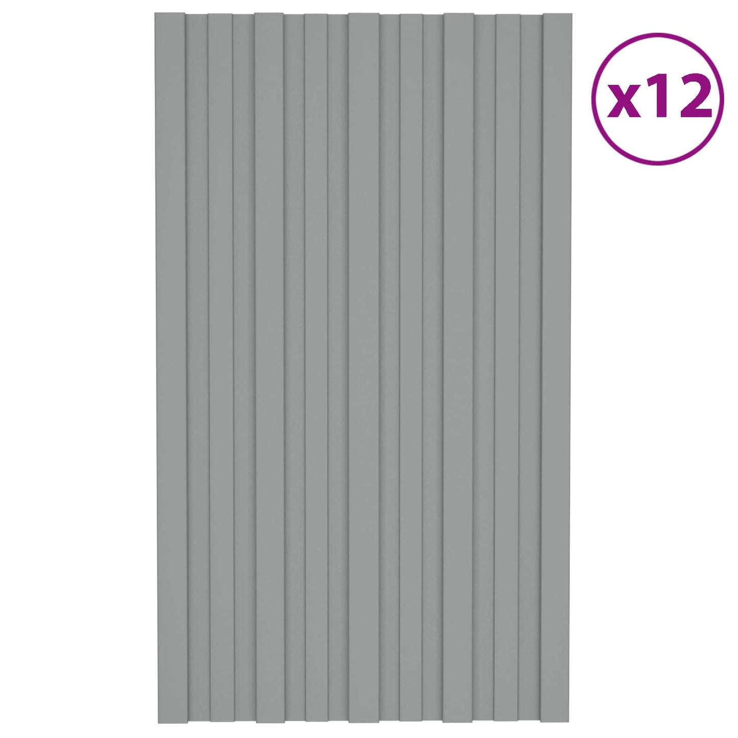 Tagpanel 12 pcs Grå 80 x 45 cm Galvaniseret stål