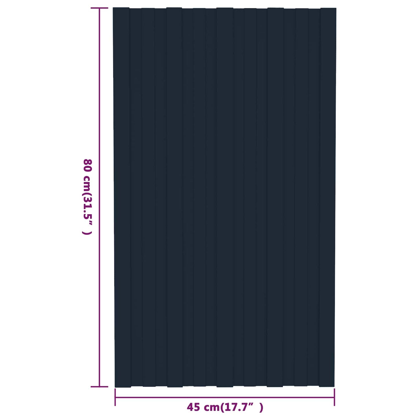 Tagpanel 36 pcs Antracit 80 x 45 cm Galvaniseret stål