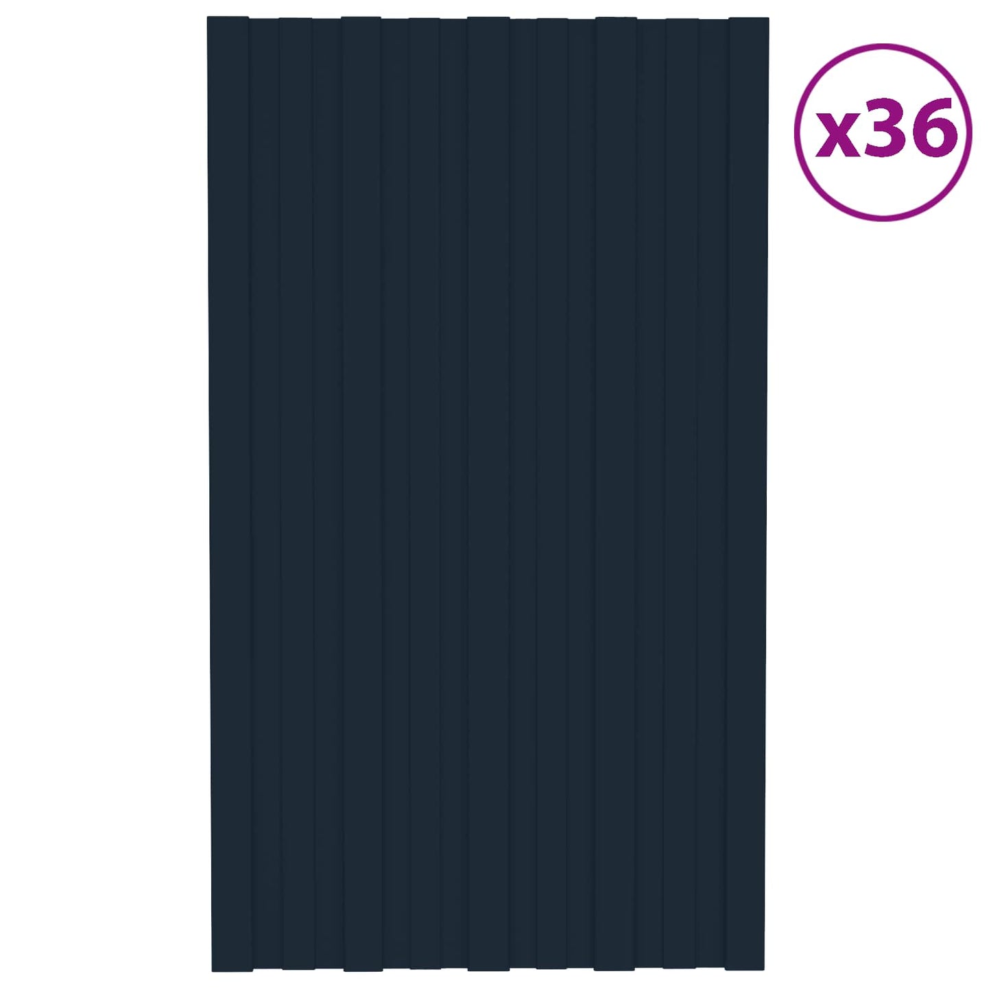 Tagpanel 36 pcs Antracit 80 x 45 cm Galvaniseret stål