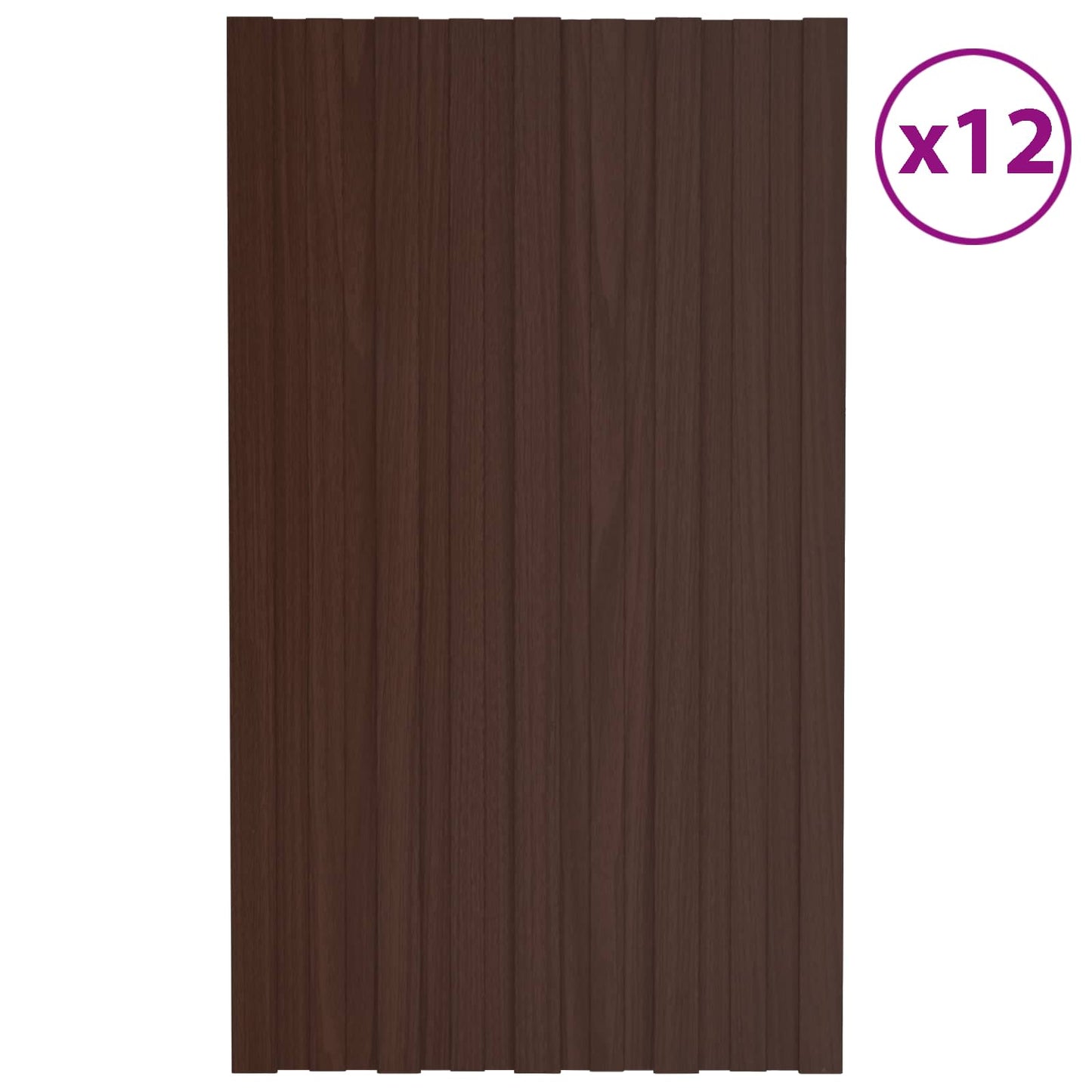 Tagpanel 12 pcs Brun 80 x 45 cm Galvaniseret stål