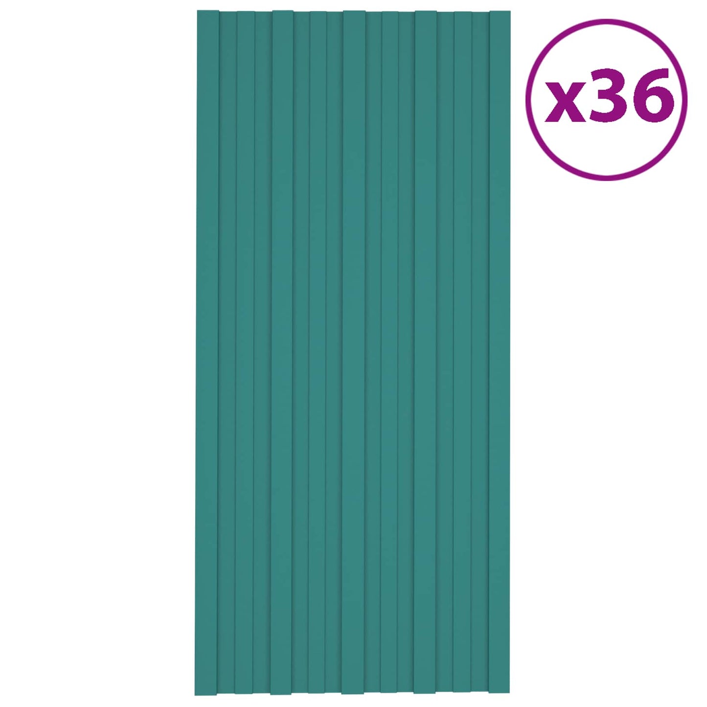 Tagpanel 36 pcs Grøn 100 x 45 cm Galvaniseret stål