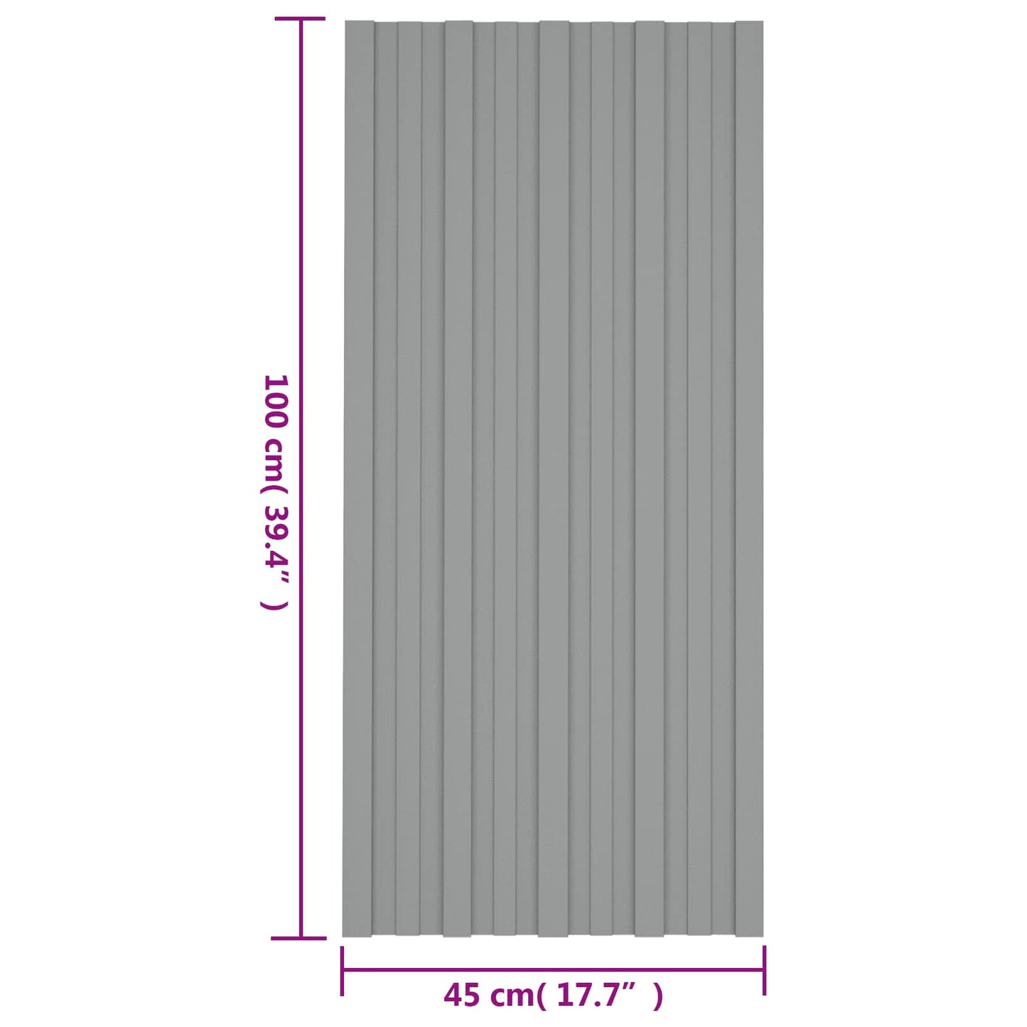 Tagpanel 36 pcs Grå 100 x 45 cm Galvaniseret stål