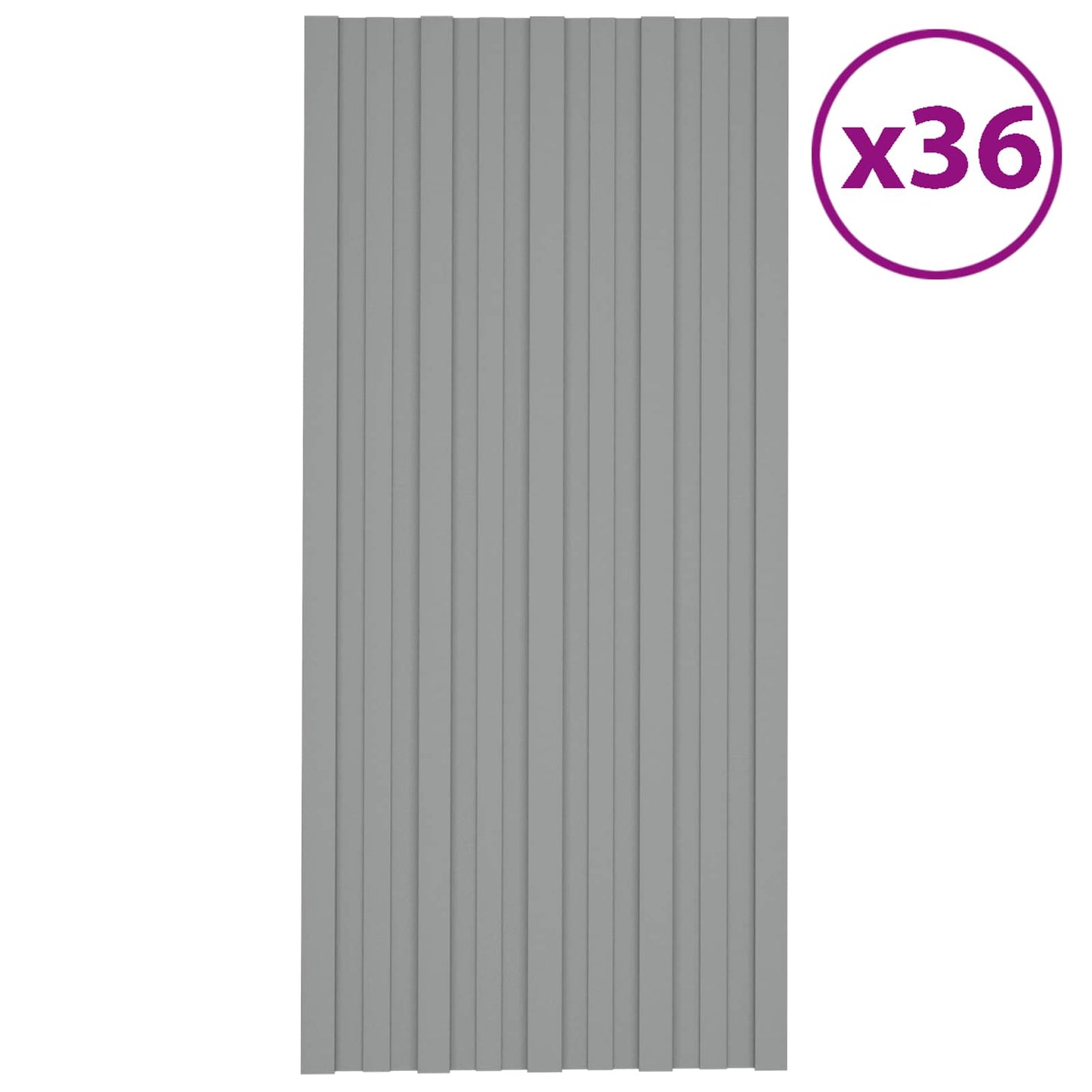 Tagpanel 36 pcs Grå 100 x 45 cm Galvaniseret stål