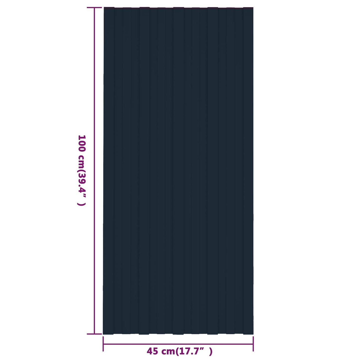 Tagpanel 12 pcs Antracit 100 x 45 cm Galvaniseret stål