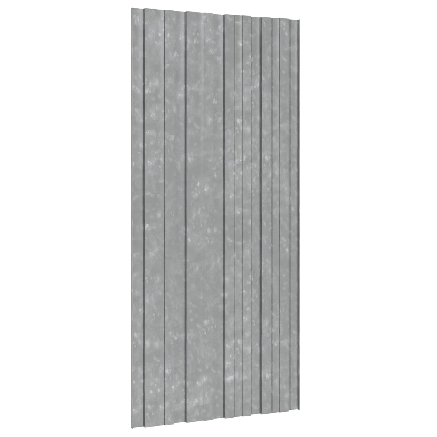 Tagpanel 12 pcs Sølv 100 x 45 cm Galvaniseret stål