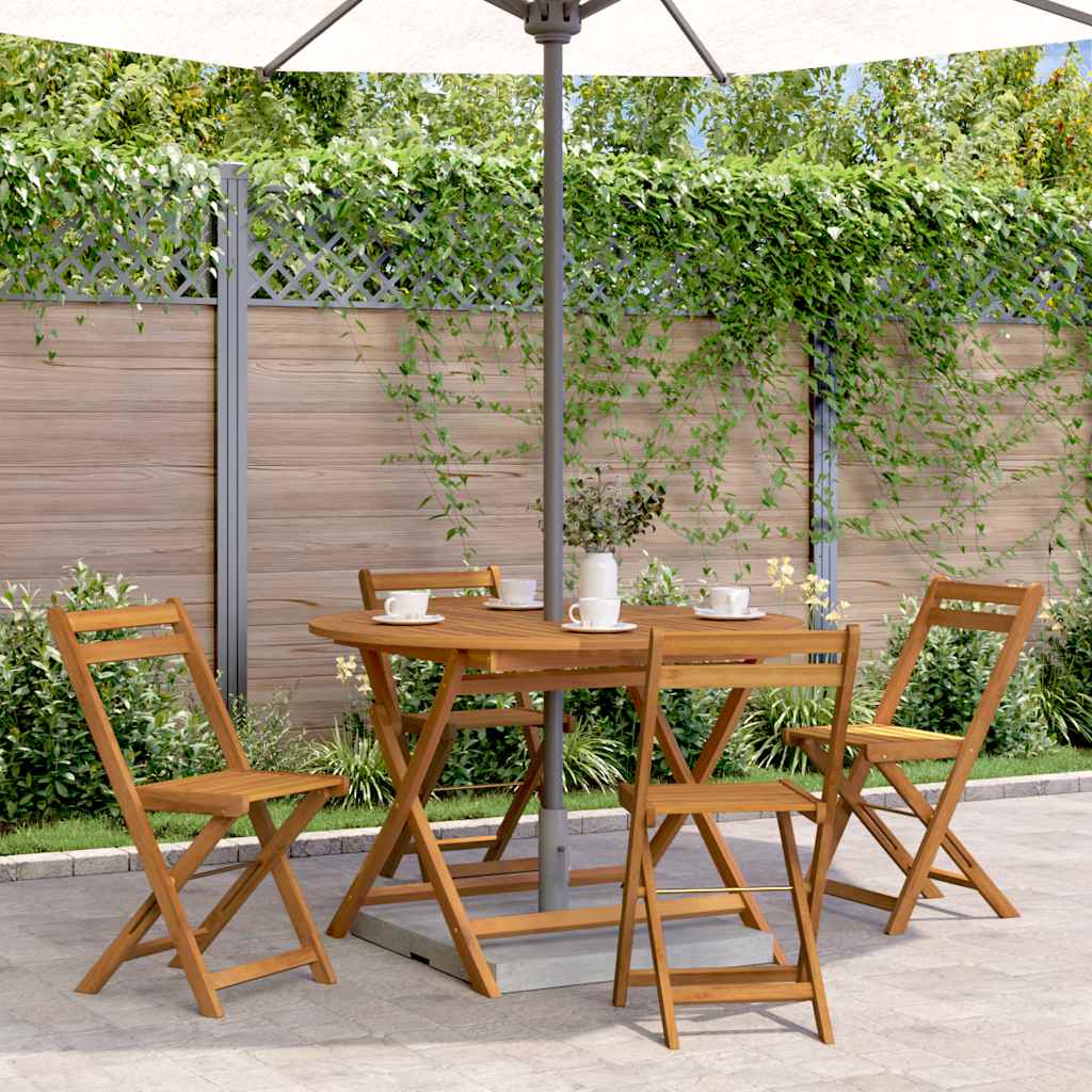 foldbart havebord 110 cm massivt akacietræ billede