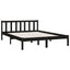 sengeramme 135x190 cm Double massivt fyrretræ sort