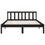 sengeramme 135x190 cm Double massivt fyrretræ sort