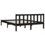 sengeramme 135x190 cm Double massivt fyrretræ sort