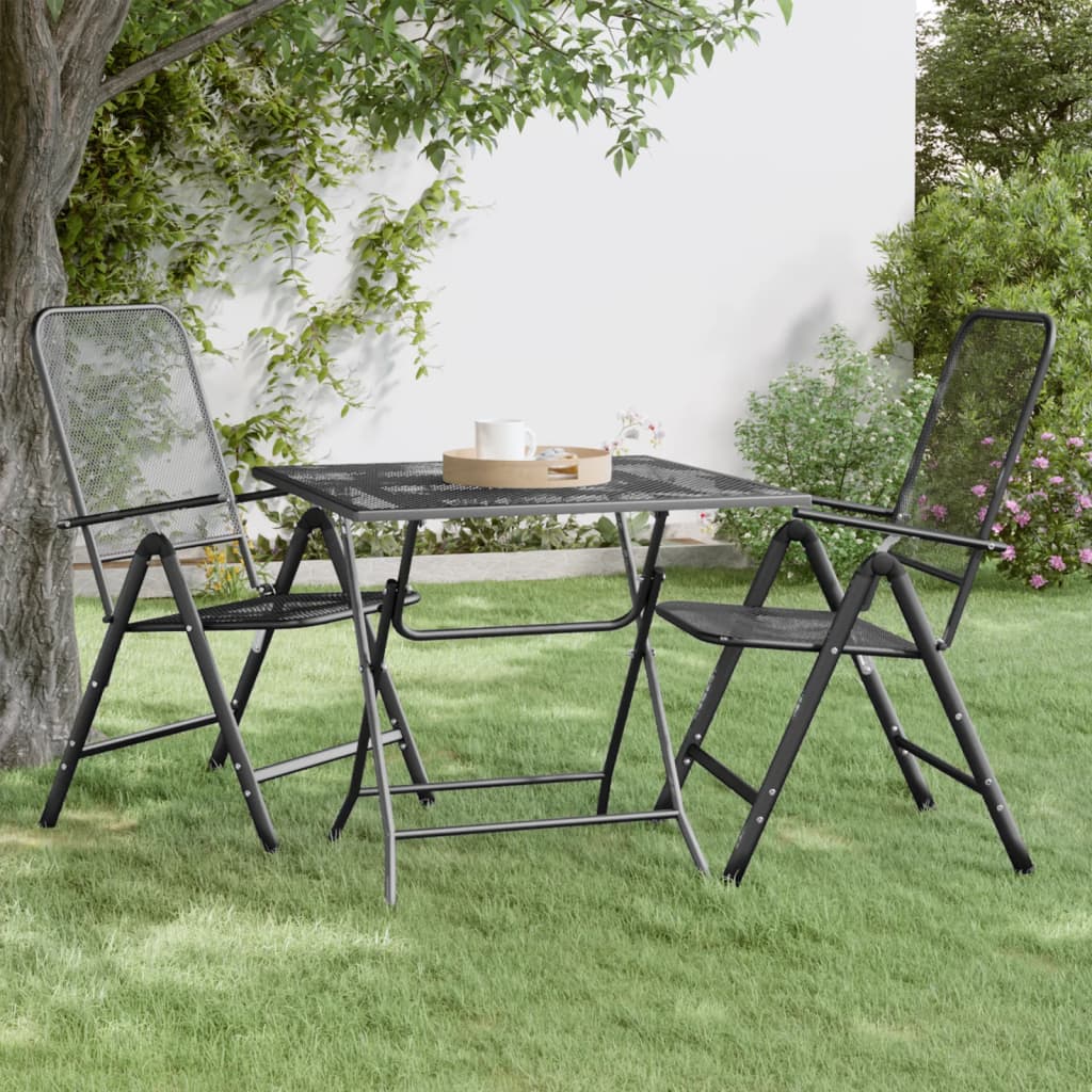 havebord 80x80x72 cm strækmetalnet antracitgrå billede