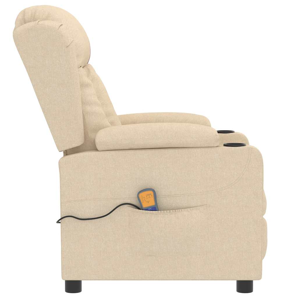 massagestol stof cremefarvet