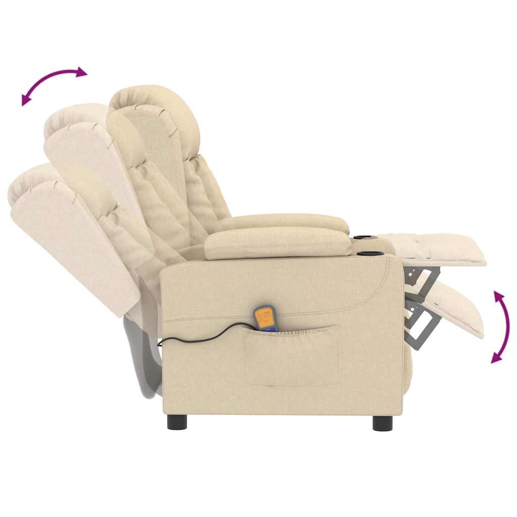 massagestol stof cremefarvet