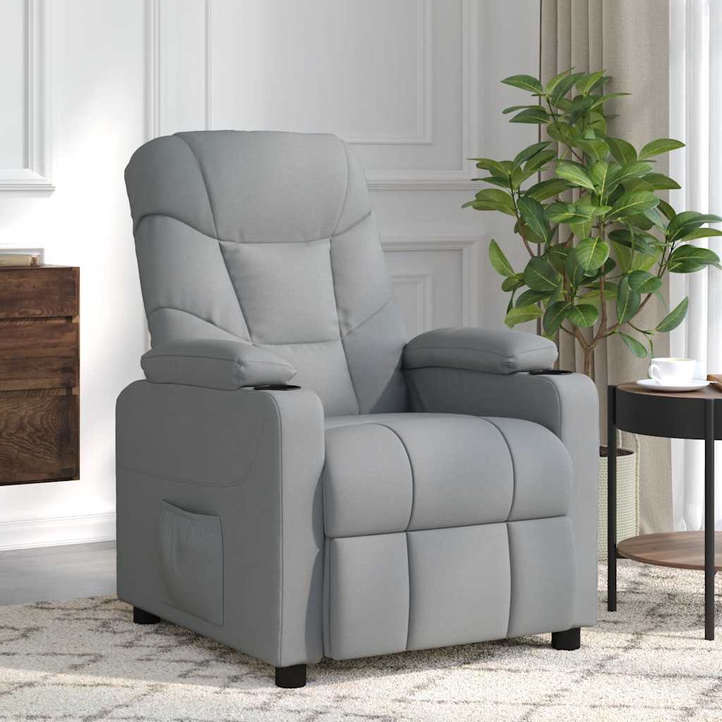 massagestol stof lysegrå billede