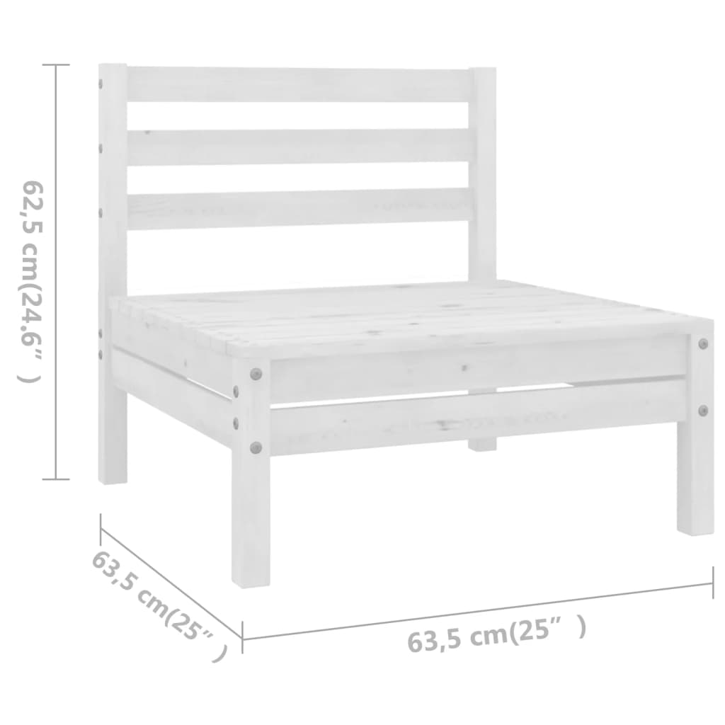 loungesæt til haven 7 dele massivt fyrretræ hvid