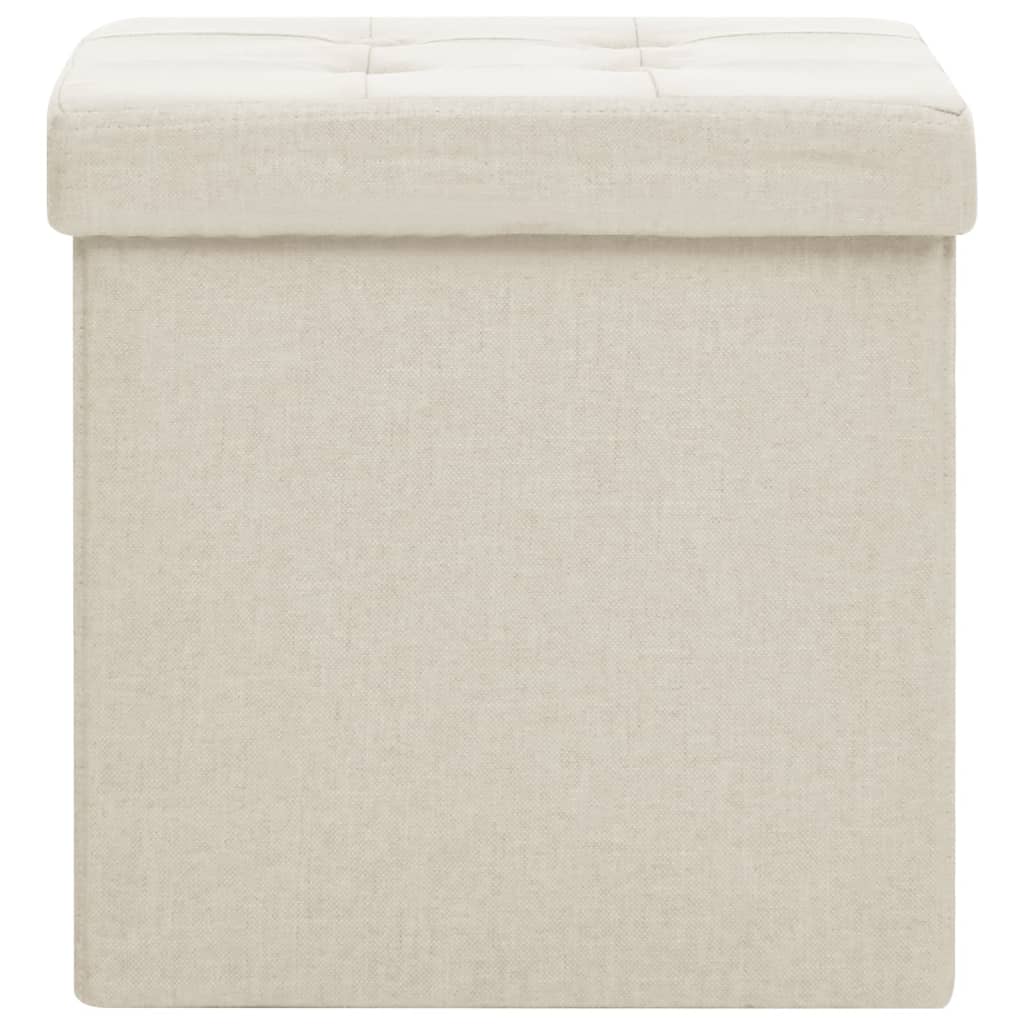 foldbar puf kunstlærred cremehvid