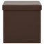 foldbar opbevaringspuf PVC brun