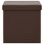 foldbare opbevaringspuffer 2 stk. PVC brun
