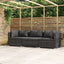 3-personers sofa med hynder polyrattan grå
