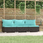 3-personers sofa med hynder polyrattan sort