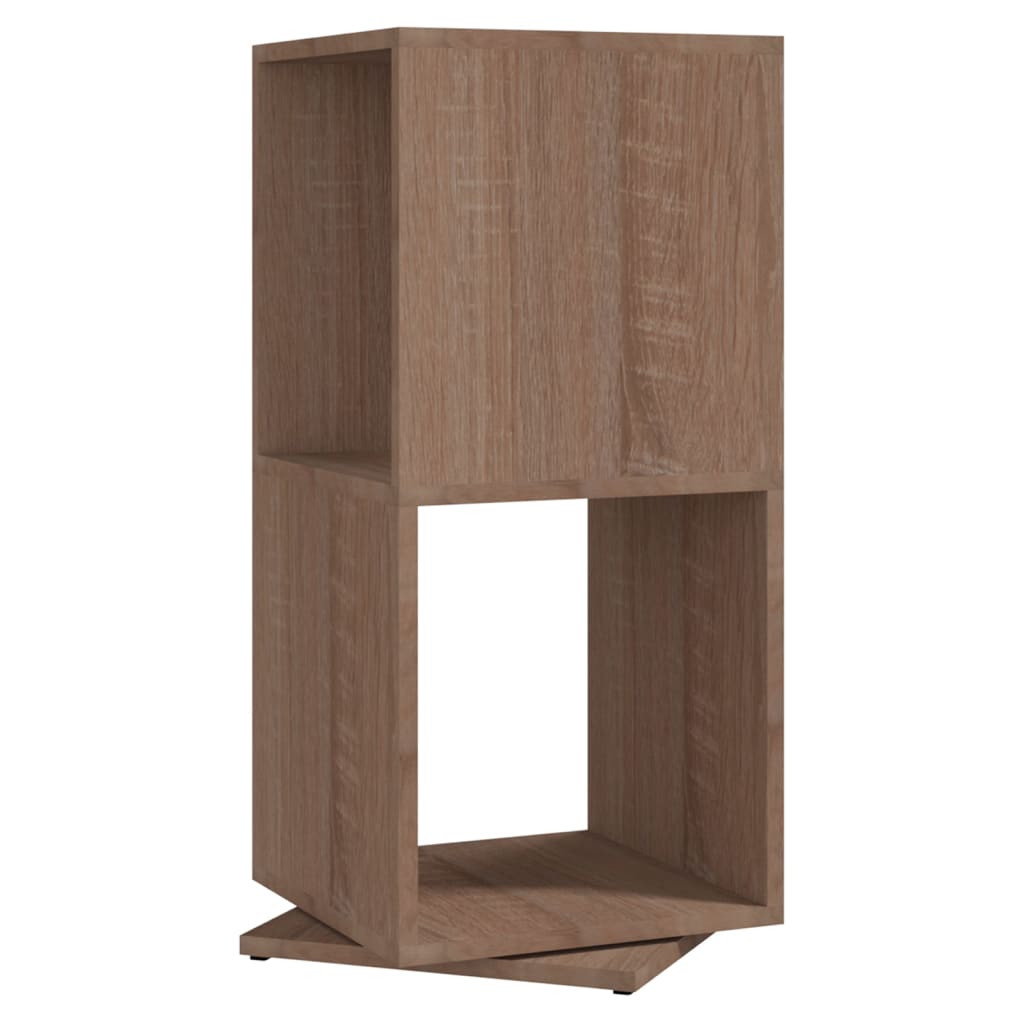 drejelig reol 34,5x34,5x75,5 cm konstrueret træ sonoma-eg
