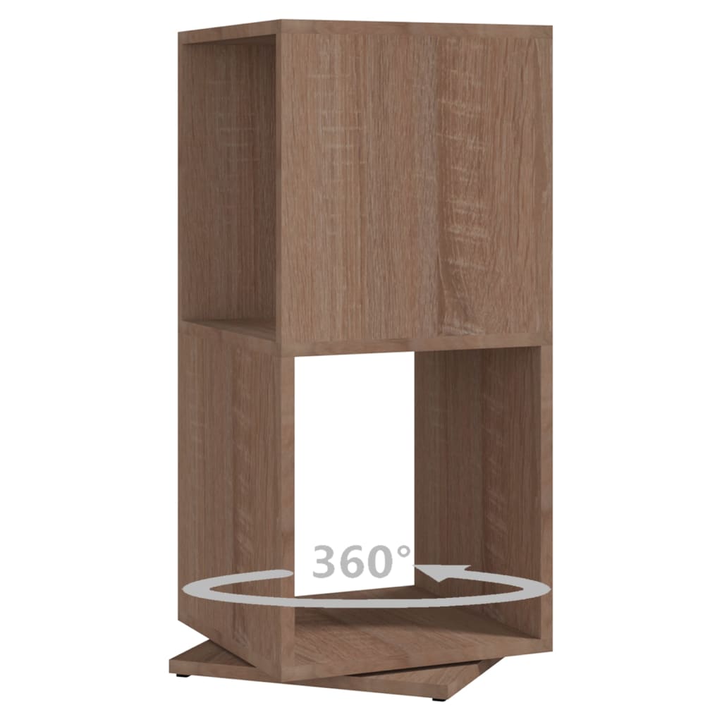 drejelig reol 34,5x34,5x75,5 cm konstrueret træ sonoma-eg