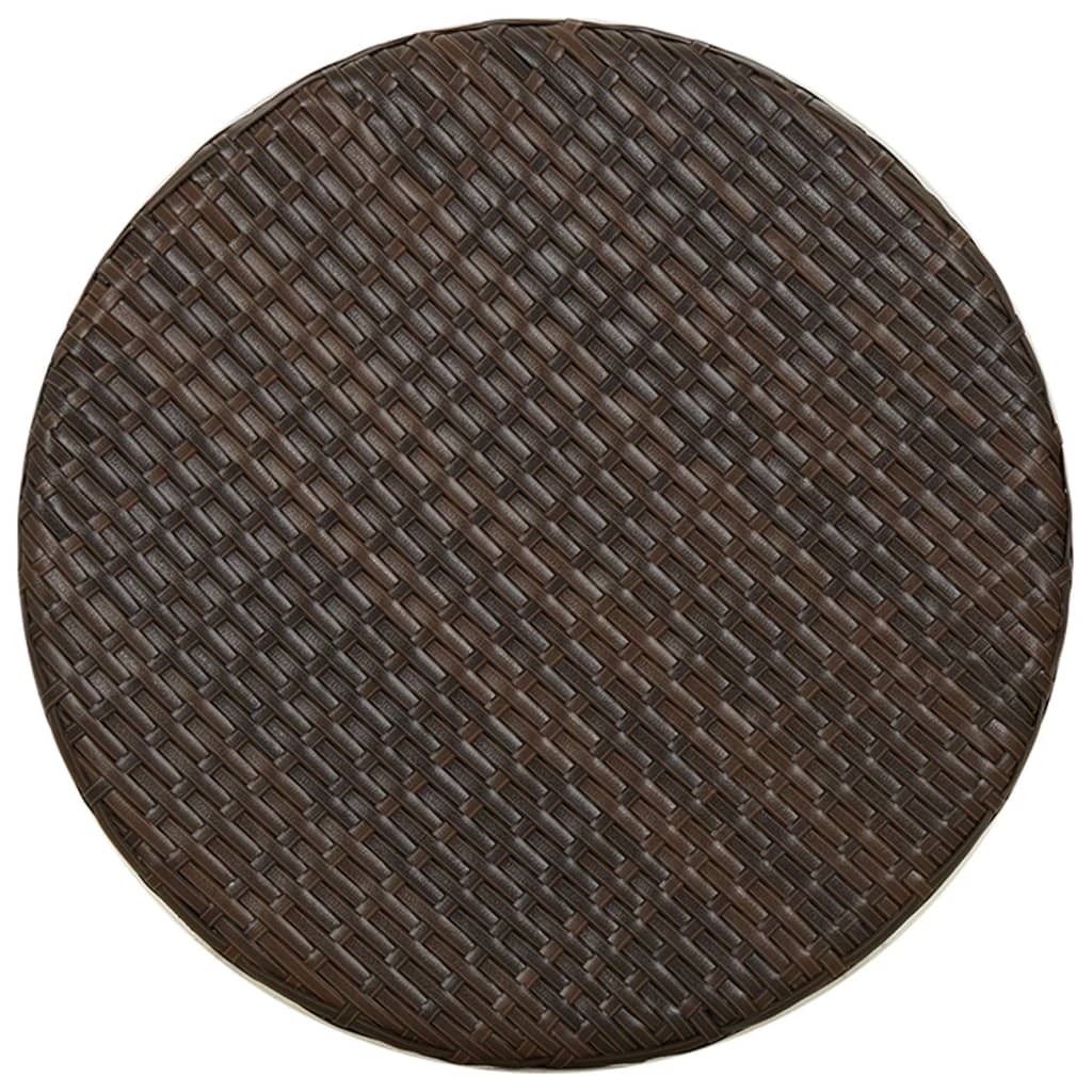 tebord 45 cm polyrattan brun