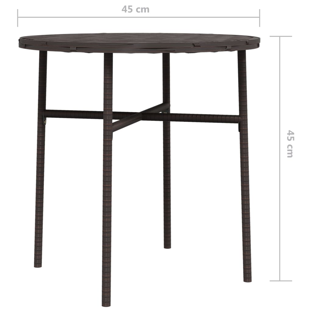 tebord 45 cm polyrattan brun